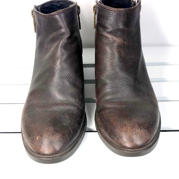 KENNETH COLE brown LEVON ankle booties boots Double zippers SIZE 6.5 M - Picture 9 of 10